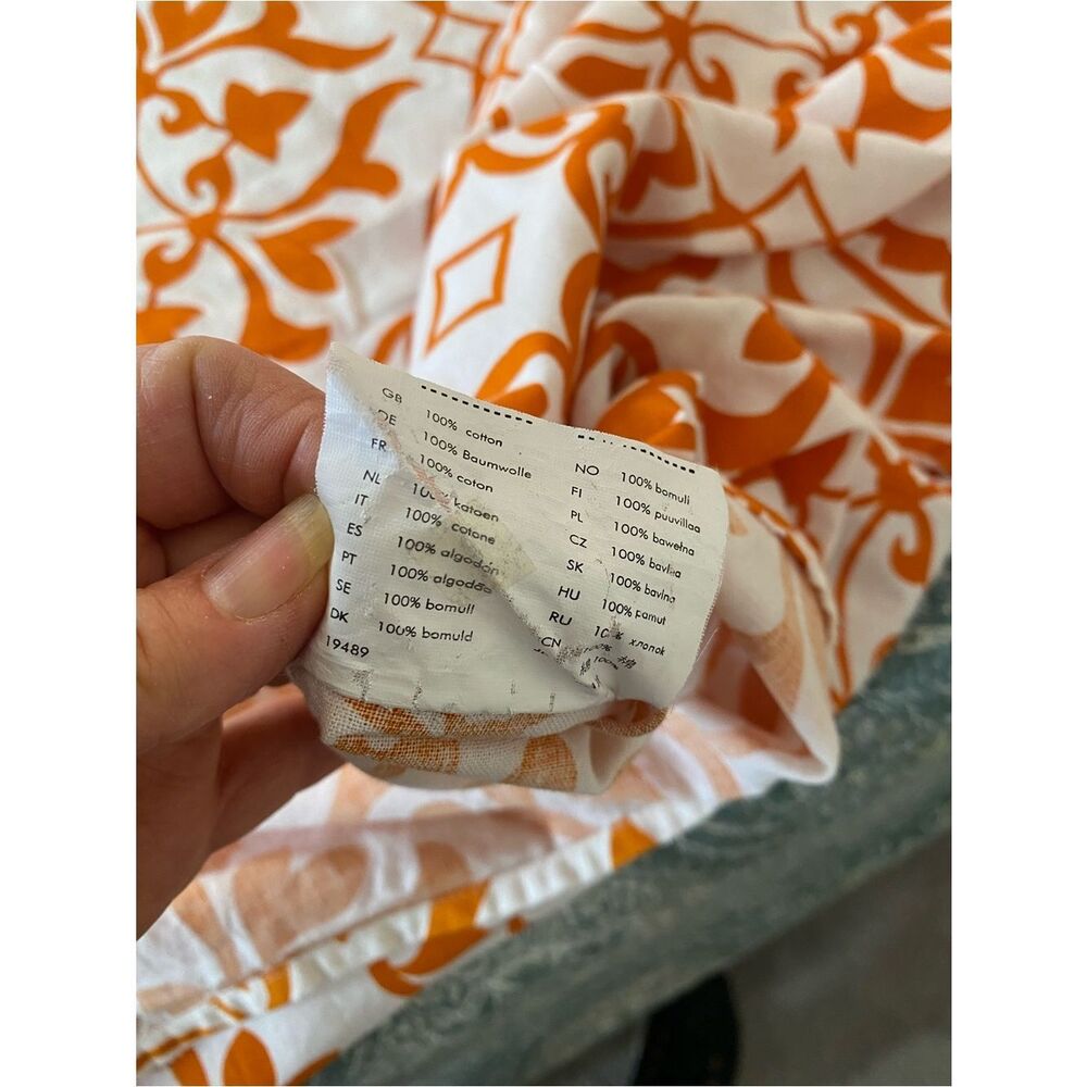 IKEA Orange and White Patterned Duvet Cover - Picture 6 of 6